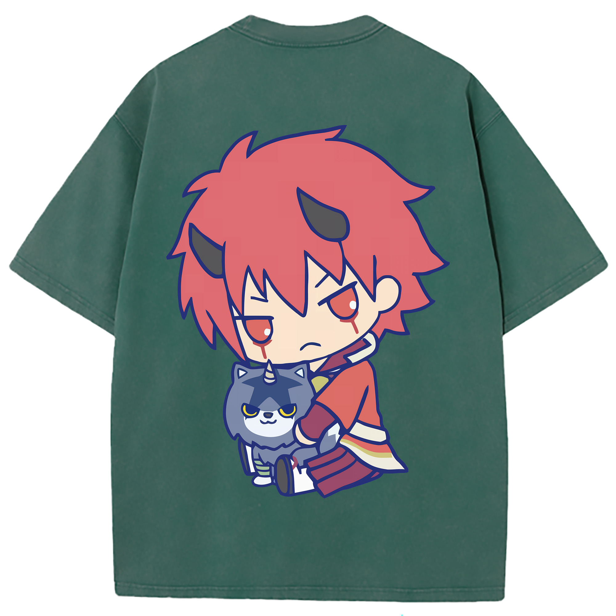 （画像用） 転スラ Regarding Reincarnated to Slime 綿100% ヴィンテージ風 半袖Tシャツ（背面プリント）